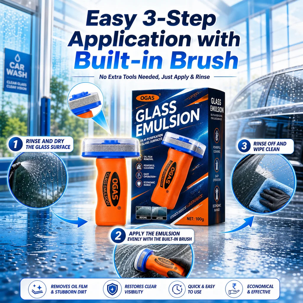 Car Windshield Oil Film Remover with Built-In Brush