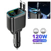 Cargador de Auto Retráctil de 180W con Iluminación Ambiental