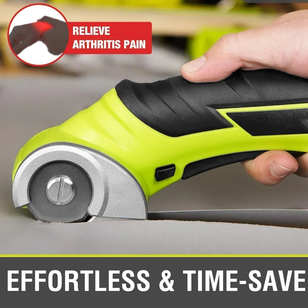 Cordless Electric Scissors – Lightweight Rotary Cutter for Cardboard, Carpet & More