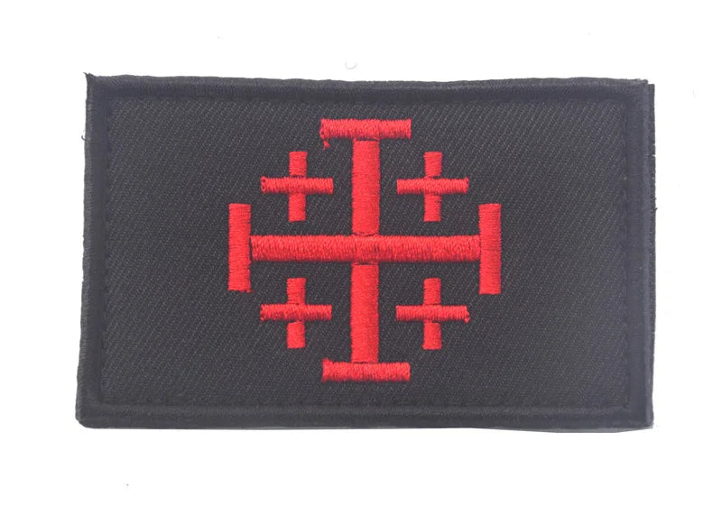 Knights Templar Cross Patch with Hook and Loop Backing