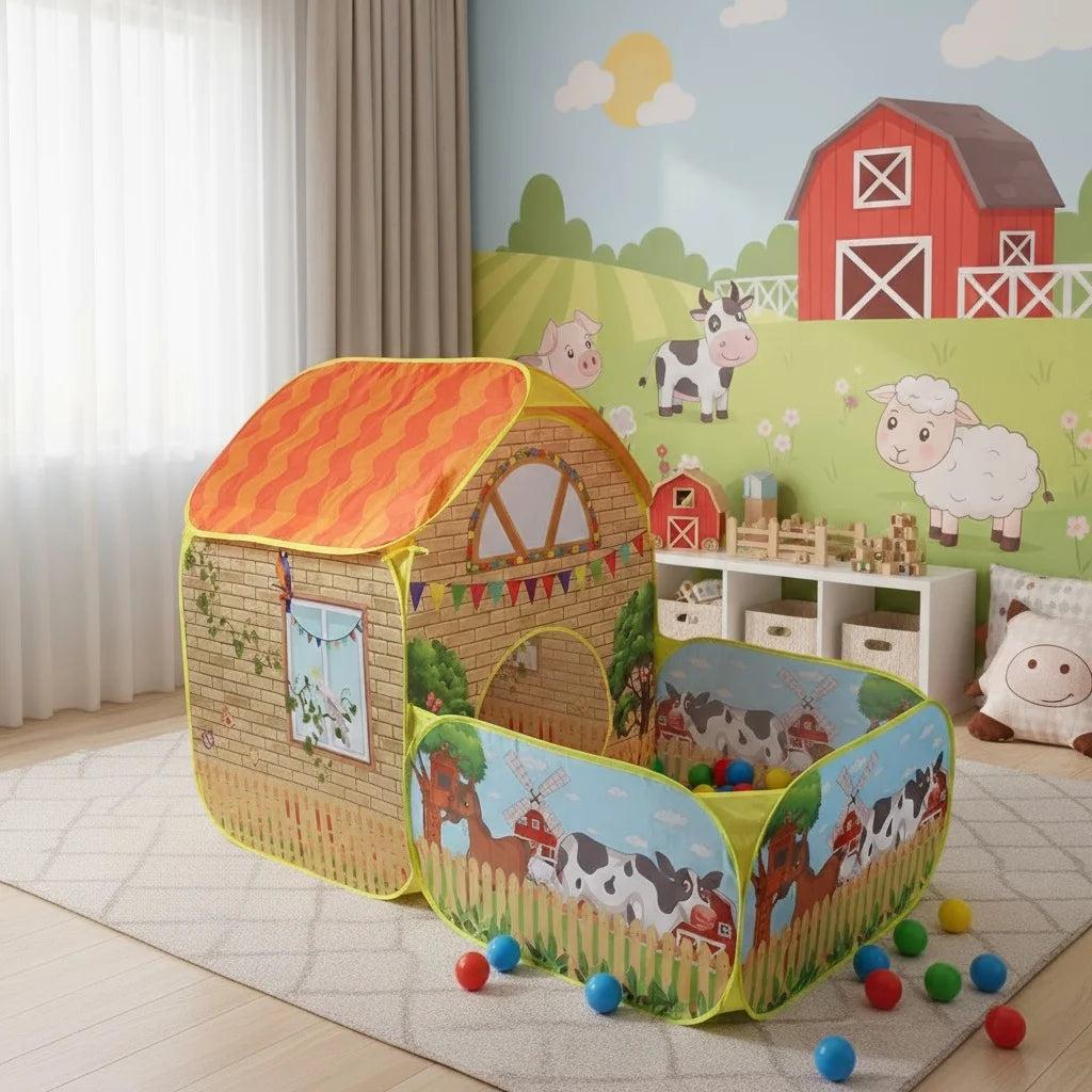 Kids' Pop-Up Garden Play Tent with Steel Frame