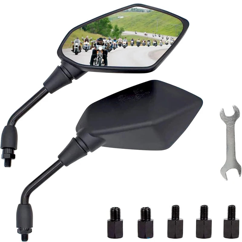 Universal Motorcycle Rearview Mirrors with Wide-Angle Lens