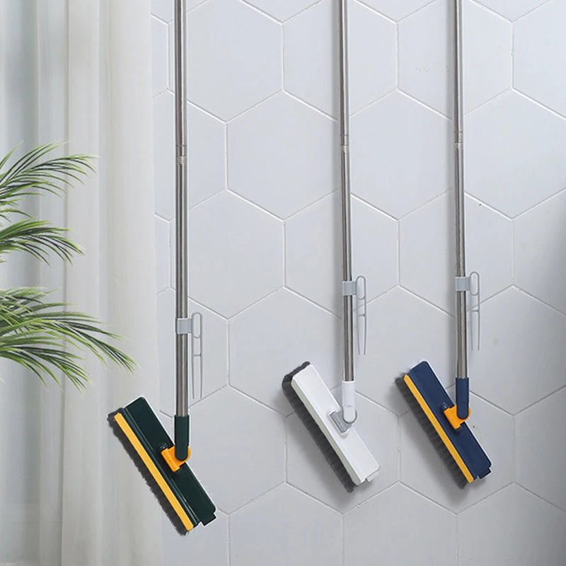 3-in-1 Floor Scrub Brush with 180° Rotating Long Handle