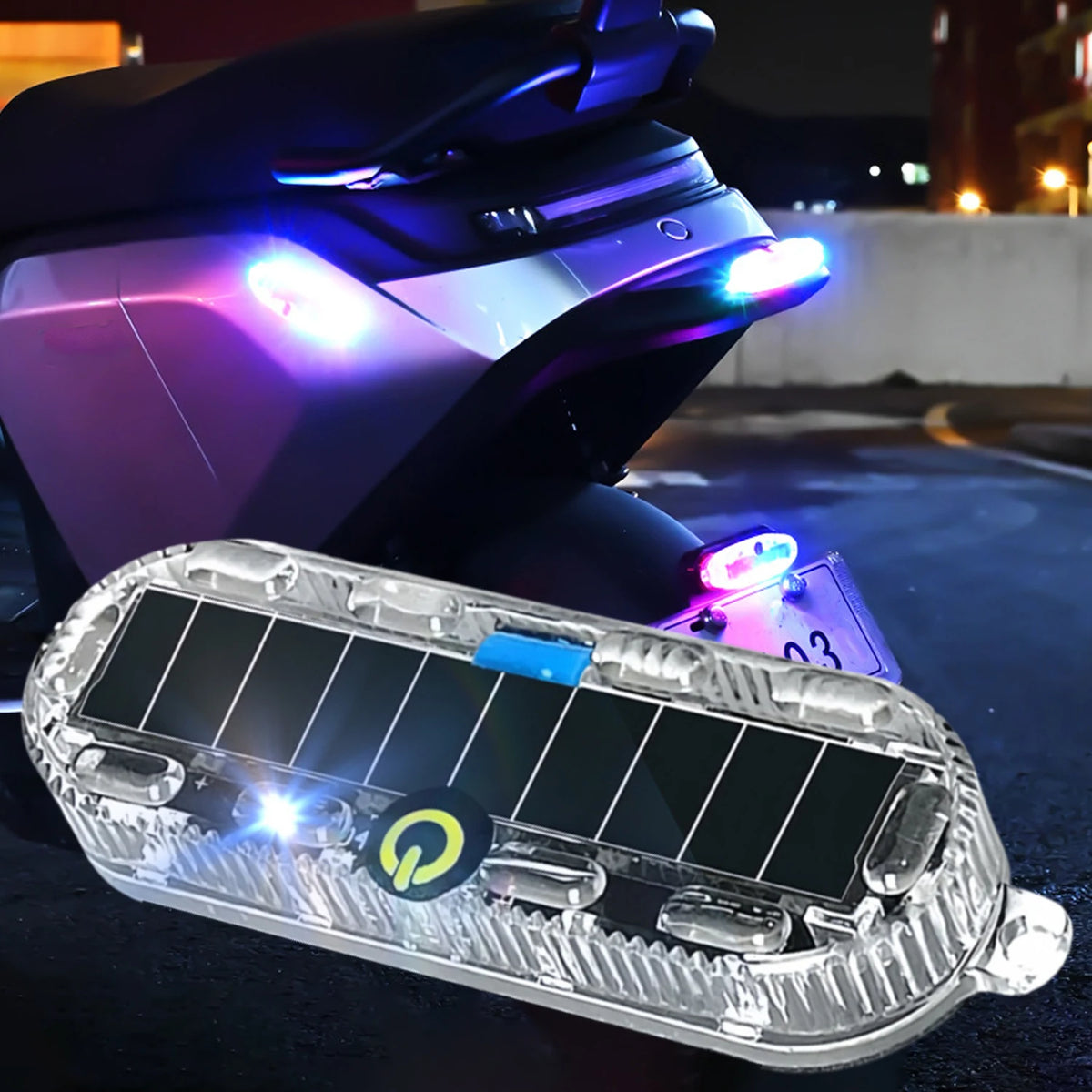 Solar Powered LED Anti-Collision Strobe Light for Vehicles