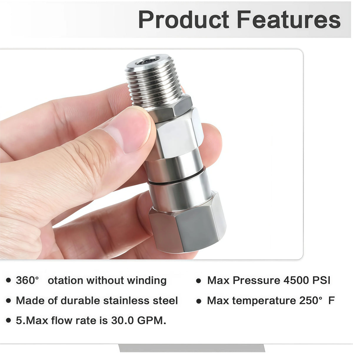 360° Rotating High-Pressure Washer Swivel Joint (3/8" & 1/4" NPT)