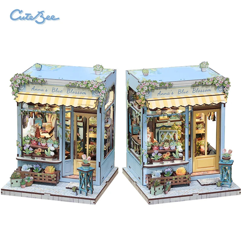 Book Nook DIY Wooden Miniature Kit with LED Lighting