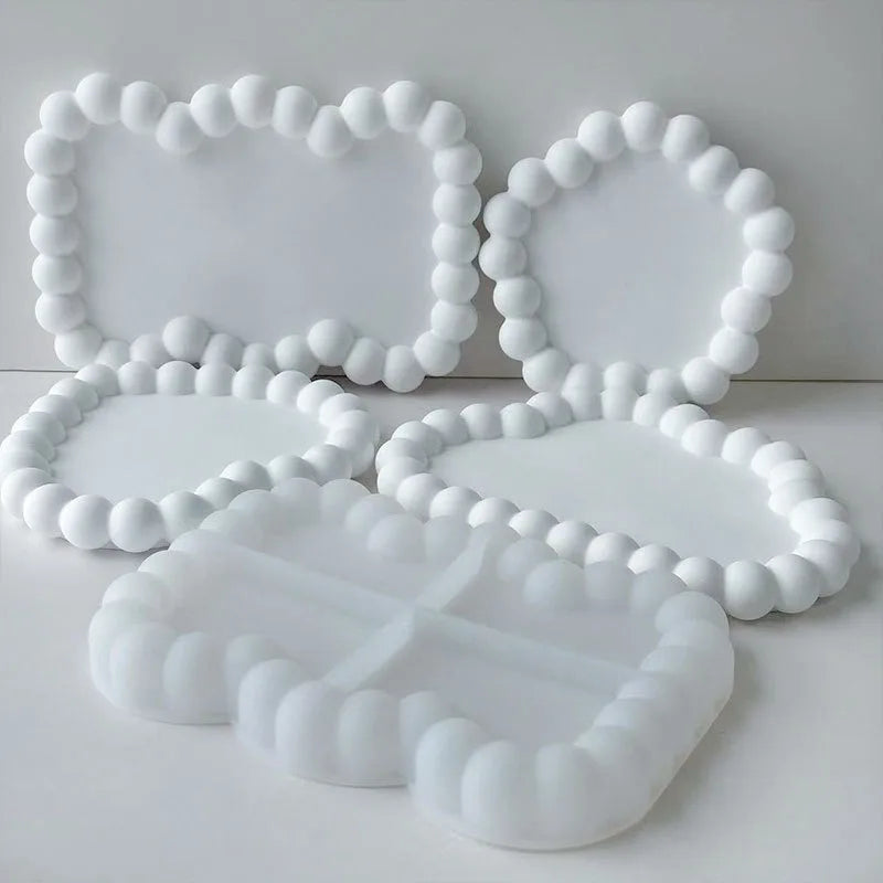 White silicone bubble tray molds for crafting resin gypsum and clay