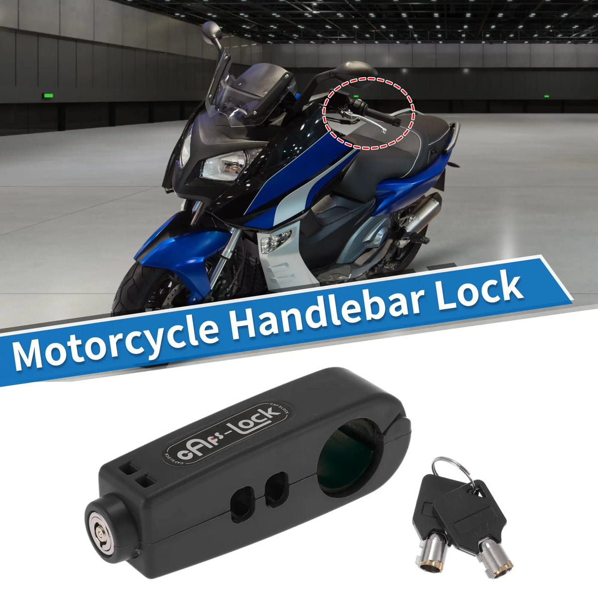 Universal Handlebar Lock for Motorcycles, E-Bikes & Scooters