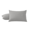 A pair of solid gray soft microfiber pillowcases with envelope closure.