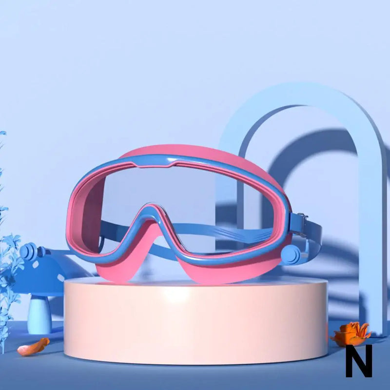 Anti-Fog Swim Goggles with Integrated Earplugs