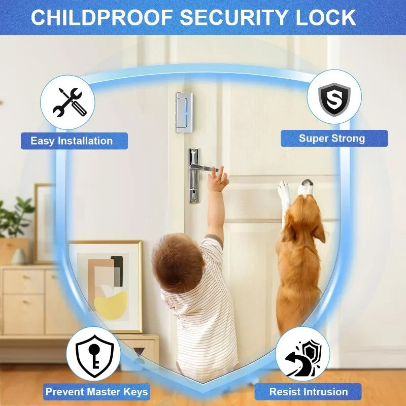 Heavy-Duty Door Reinforcement Lock with 3-Inch Screws