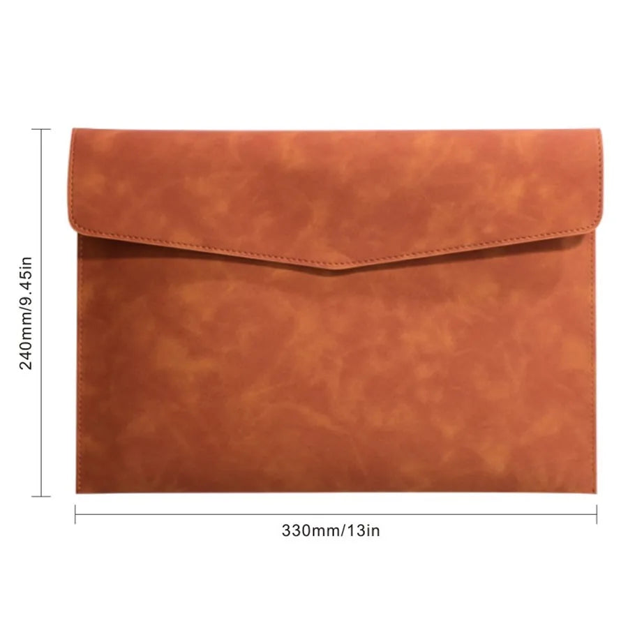 Classeur de documents A4 en cuir PU marron de qualité supérieure.