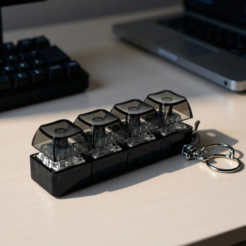 LED Light-Up Keyboard Keychain Fidget Toy