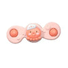 A pink spinning bath toy set for toddlers featuring a water wheel design.