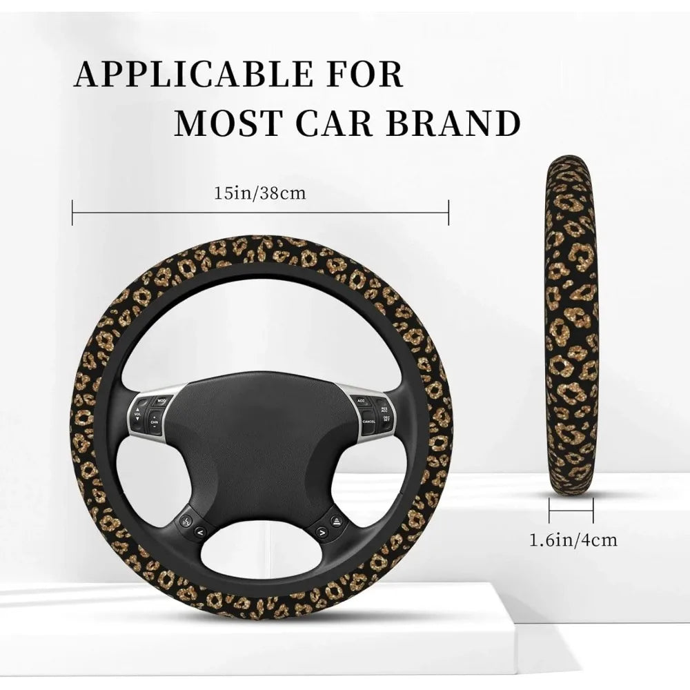 Leopard Print Neoprene Steering Wheel Cover
