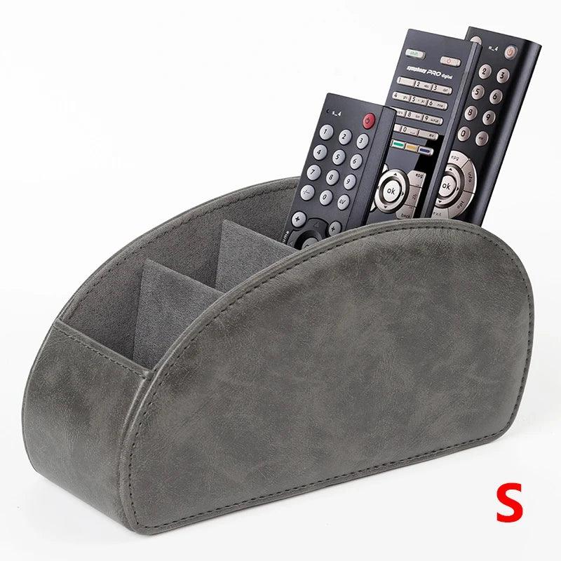 PU Leather Remote Control Organizer with 5 Compartments