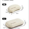 Diagram showing the size difference between Medium and Large foam inflatable camping pillows.