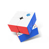 A blue and red magnetic speed cube puzzle with white faces and an AN logo visible on the top face.