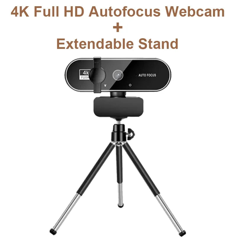 4K Auto-Focus Webcam with Built-in Microphone