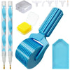 A set of detachable diamond painting roller tools including a blue handle, clear rollers, and yellow adhesive pads.