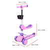 Kids 3-Wheel LED Light-Up Scooter with Adjustable Handlebar & Removable Seat