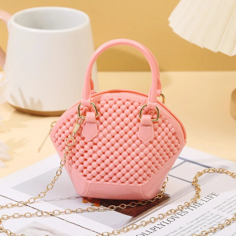 Transparent Jelly Crossbody Bag with Chain Strap