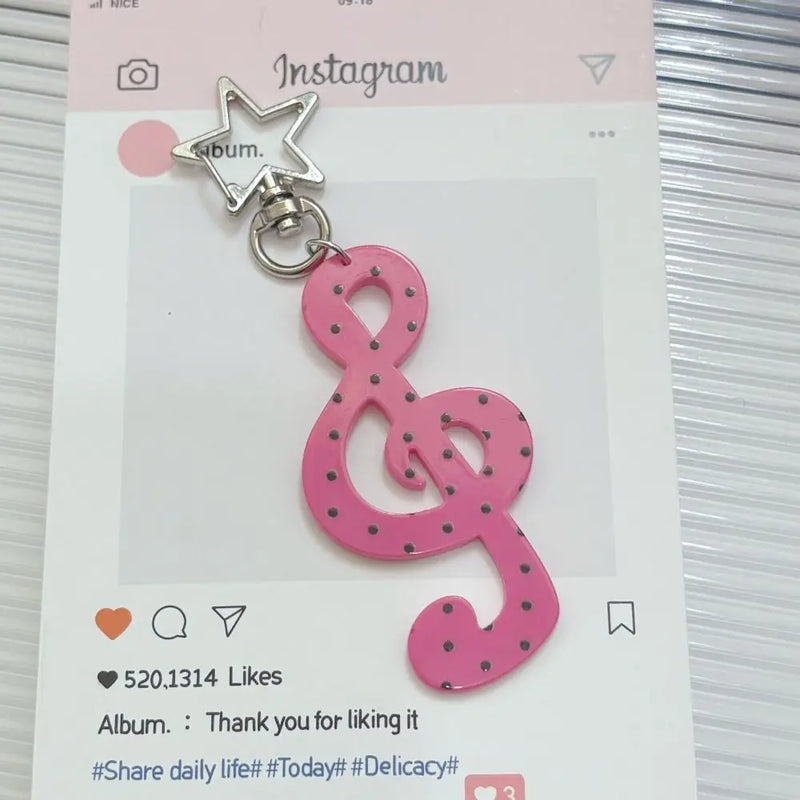 Llavero Acrílico de Nota Musical Kawaii