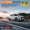4-Channel 360° Dash Cam with Full Vehicle Coverage and Night Vision