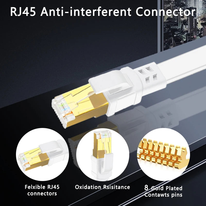 RJ45 Störfreis-Stecker mit flexiblen Steckern, Oxidationsbeständigkeit und 8 goldbeschichteten Kontaktenpins