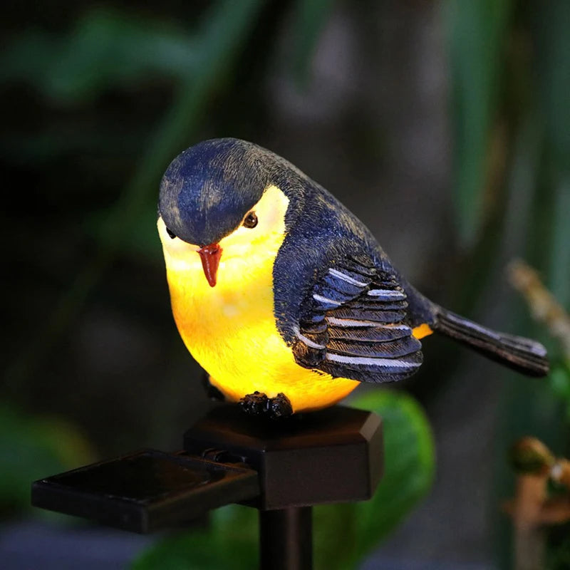 Solar-Powered Resin Bird Garden Stake Light