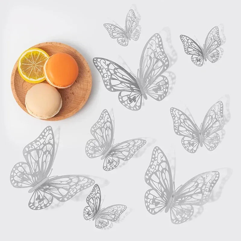 3D Rose Gold Butterfly Wall Decals for Home Decor