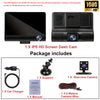 A black IPS HD screen dash cam package including a camera, support, charger, manual, and wire.