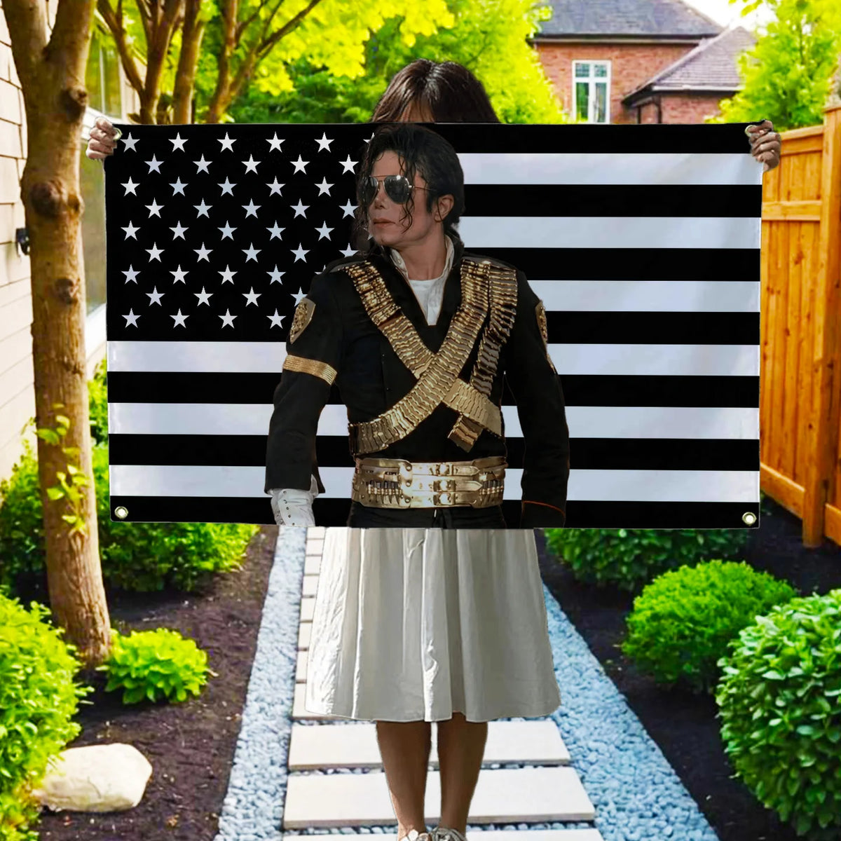 Michael Jackson Tribute Flag - Black American Tapestry Wall Hanging