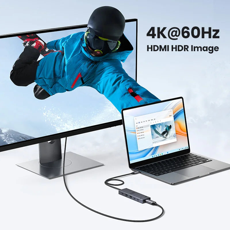 6-in-1 USB-C Hub with 4K HDMI, 10Gbps Data, and 100W Charging