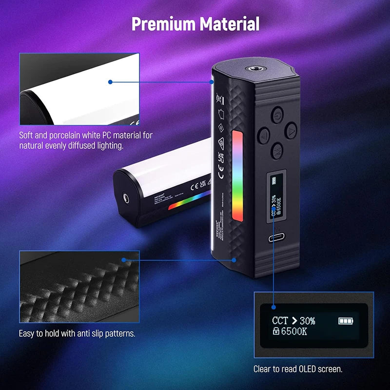 Magnetic Handheld RGB Light Wand for Photography & Video