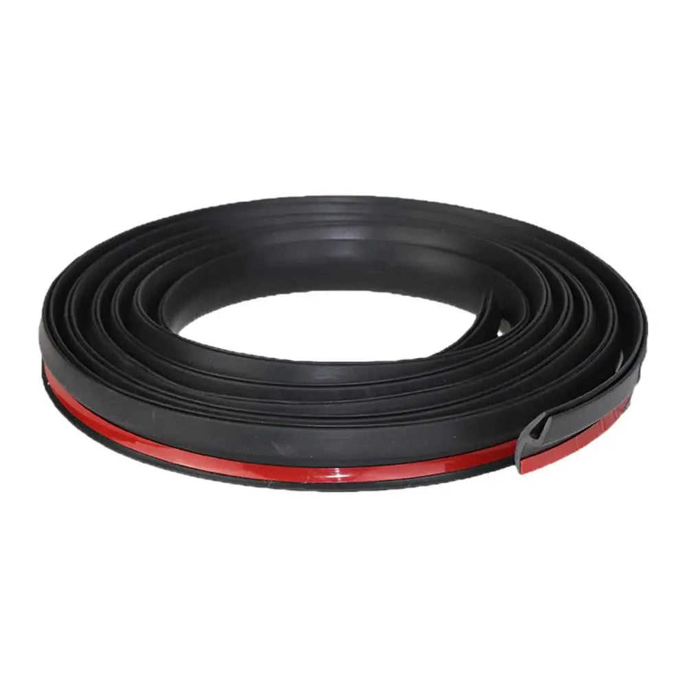 Black and red flexible rubber windshield seal strip for reducing noise and blocking water.