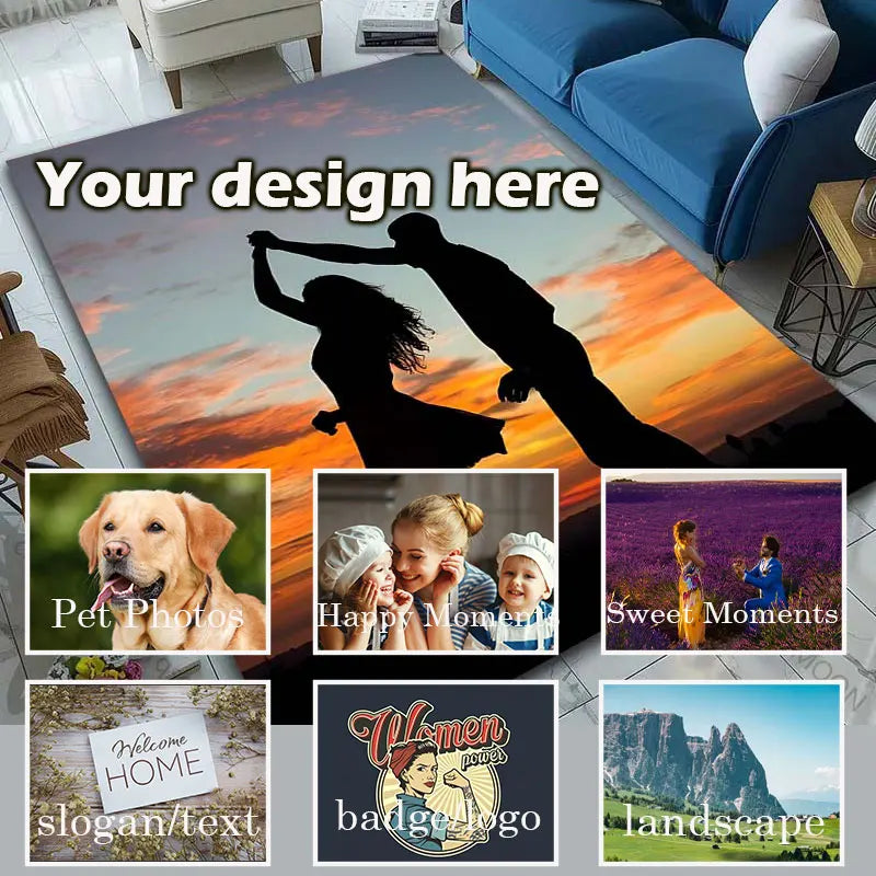 Custom Photo Rug with Non-Slip Backing