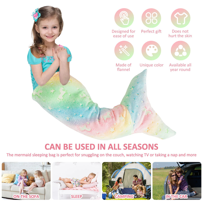 Glow-in-the-Dark Mermaid Tail Blanket