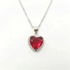 Red Heart Cubic Zirconia Jewelry Set