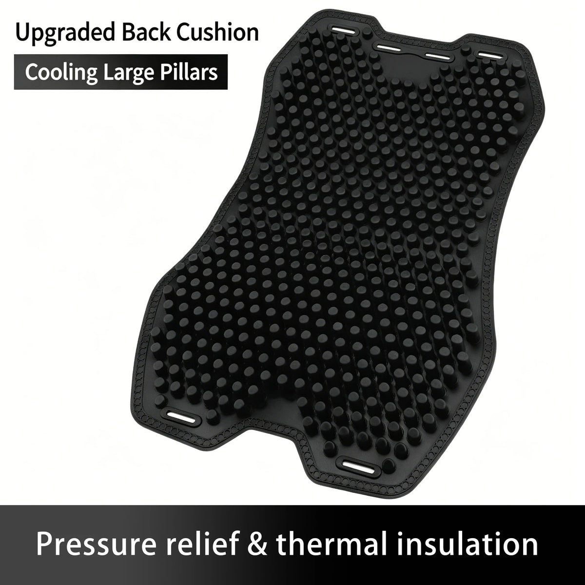 Black cooling gel seat cushion with honeycomb pillars for pressure relief and thermal insulation