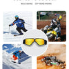 Scenes to be used for wild skiing and off-road riding featuring various activities.