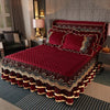 Crystal Velvet Gold Lace Bed Skirt with Anti-Slip Base