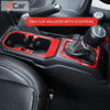 Red ABS gear shift panel and cup holder trim cover for Jeep Wrangler JL and Gladiator JT