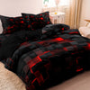 Geometric Grid Print Duvet Cover Set with Pillowcases