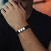 Personalized Leather & Stainless Steel Name Bracelet