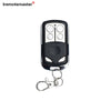 A black universal keychain garage door remote for LiftMaster and Craftsman systems.