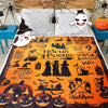 Spooky Halloween Flannel Throw Blanket with Witch Silhouette Design