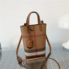 Vintage Plaid Crossbody Bag with Detachable Strap