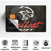 A black card cover featuring a white stylized lion head and red text spelling out HELLCAT SRT