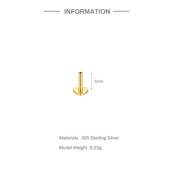 Goldfarbener Stecker mit vertikaler Stange und 5 mm Länge.